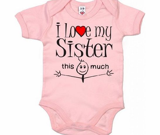 Image is Everything IiE, I love my Sister this much, Baby Unisex, Bodysuit, 3-6m, Pink