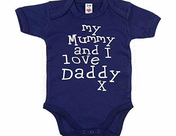 Image is Everything IiE, My Mummy and I love Daddy, Baby Boy Bodysuit, 0-3m, Navy