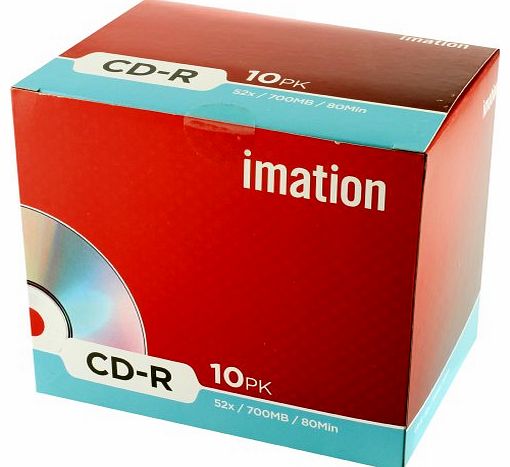 Imation 18645 CD-R 52x 10 Pack Slim Jewel Case