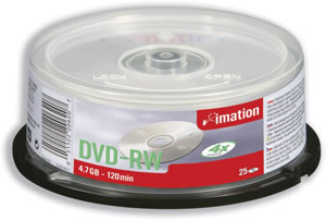Imation DVD-RW Rewritable Disk on Spindle 4x