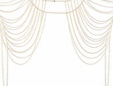imixlot  Sexy Charm Gold Tassels Link Body Shoulder Crossover Harness Body Chain