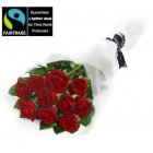 Imogen Stone 10 Red Fairtrade Roses