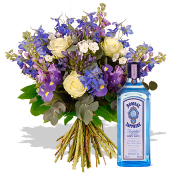 blue flowers bouquet. Imperial Blue - flowers