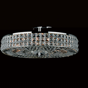 Impex Lighting Cage Chrome And Crystal Round Ceiling Light