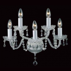 Impex Lighting Georgian 5 Arm Crystal and Chrome Wall Light