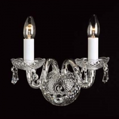Impex Lighting Georgian Crystal and Chrome Double Wall Light