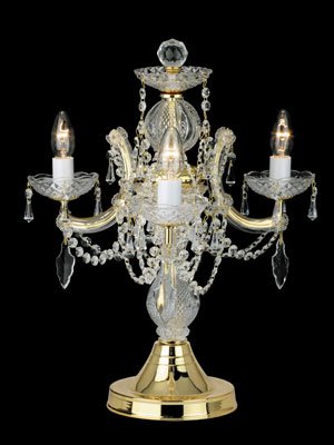 Glass Armed Maria Theresa Style Crystal And Gold Table Light
