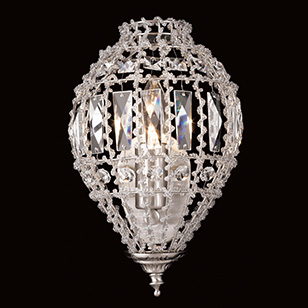 Impex Lighting Impex Clear Beaded Crystal Wall Light