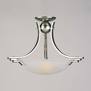 Impex Lighting Impex Satin Nickel And Glass Ceiling Light