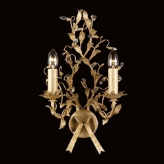 Impex Lighting Italiano Gold Finish and Crystal Wall Light