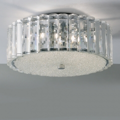 Impex Lighting Lille Small Lead Crystal Round Flush Ceiling Light