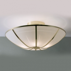 Impex Lighting Lyon Large Satin Brass Semi Flush Ceiling Light