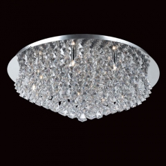 Impex Lighting Parma 12 Light Chrome Crystal Flush Ceiling Light
