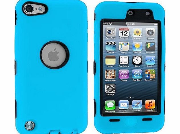 Importer520 Blue Deluxe Hybrid Premium Rugged Hard Soft Case Skin Cover for Apple iPod Touch 5th Generation 5G 5