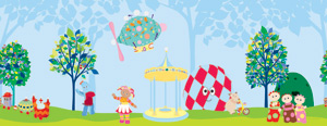 in the night garden 10 inch Wall Border (5 metre roll)