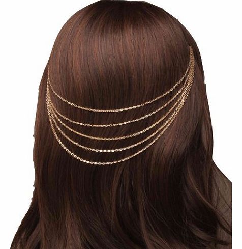 4499 Gilt Cascading hair chains on grips Wedding Party Prom