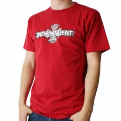 Independent Mens Independent Stack Tee Cardinal Red