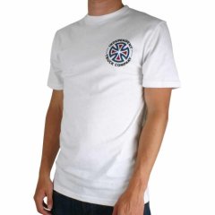 Mens Independent T/c Colour Cross Tee White