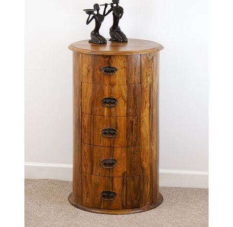 Indian Mercers Furniture Indian 5-Drawer Pillar, Multi-Colour