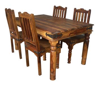 Indian Princess Dining Set - Round Leg Slatted