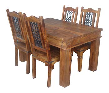 Indian Princess Dining Set - Square Leg Jali
