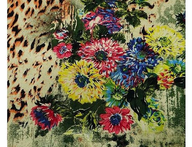 Indianbeautifulart Cotton Poplin Fabric Floral Print 41`` Width Green Ethnic Bed Spread By the Yard