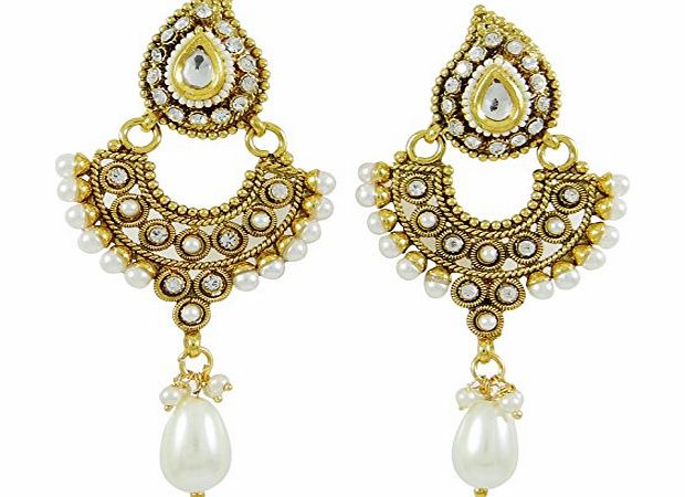Indianbeautifulart Indian Bollywood Dangle Earrings Women Chandelier Goldtone Traditional Jewellery