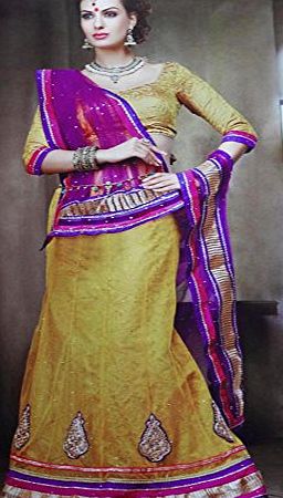 Indianbeautifulart Indian Lehanga Saree Brocade Net Bollywood Sarees Women Bridal Clothing