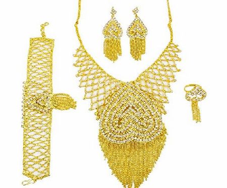 Indianbeautifulart Indian Traditional Bollywood Necklace Earring Set 18K Gold Plated Bridal jewellery