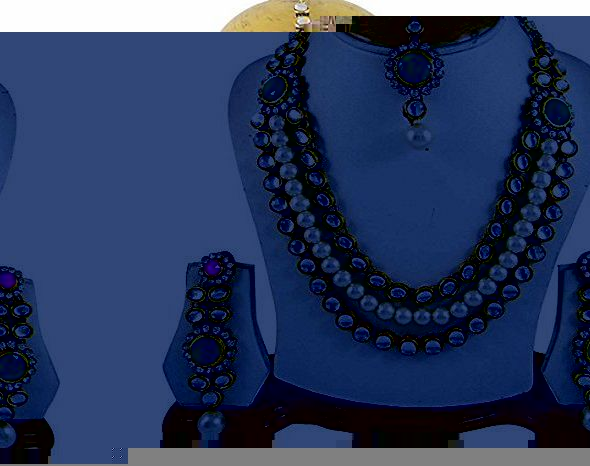 Indianbeautifulart Party Wear Designer Jewelery Bridal Necklace Set Goldtone Indian Ethnic Jewellery for Her