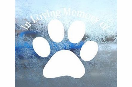 INDIGOS UG Sticker / Decal In Loving Memory Dog Paw White Decal Laptop Window White Sticker