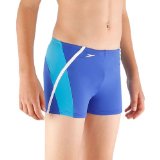 Indo Board Speedo Endurance Plus Illusion Aquashort Boys Swimming Trunks (Navy/Green 26`)