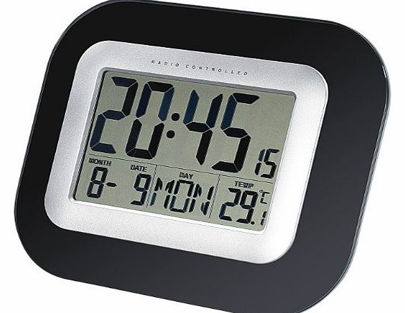 Infactory Wall And Table Radio-Controlled Clock With Alarm and Temperature Indicator