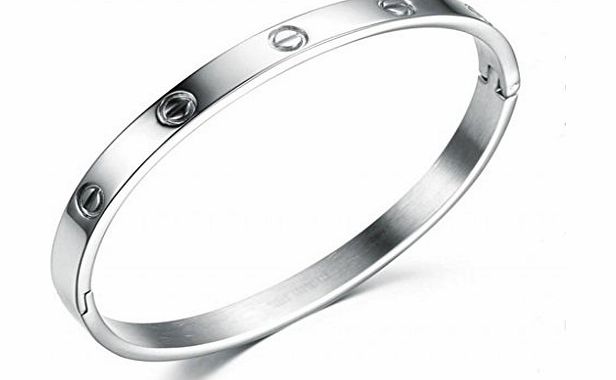 Infinite U Infinite Screw Style Love Shape Women Silver Plated Bracelet/Bangle