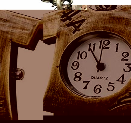 Infinite U Retro Cute Cartoon T-Shirt Small Quartz Pocket Watch Arabic Numerals Bronze