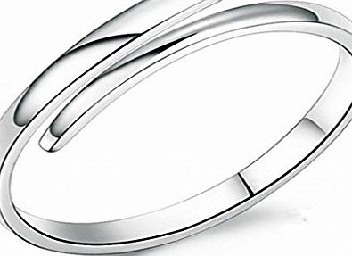 Infinite U Simple Line 925 Sterling Silver Women Rings for Wedding Band/Anniversary/Engagement/Promise Ring Size K,(Enable to Engrave Your Own Words)