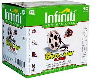 infiniti DVD RW 4.7GB 4x (4 Speed) - In Slim Jewel Case - 10 Pack (2 x 5 pack)