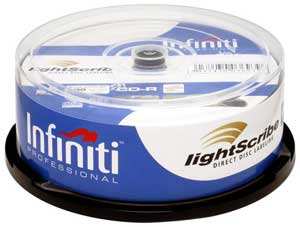 Infiniti LightScribe CD-R (52x Speed) 700mb 25 Pack Spindle