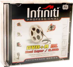 Infiniti Professional DVD R DL (Dual Layer) in Slim Jewel Case - 5 Pack - WOW PRICE!