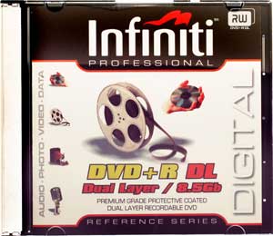 Infiniti Professional DVD R DL (Dual Layer) in Slim Jewel Case - Single Disc - WOW PRICE!