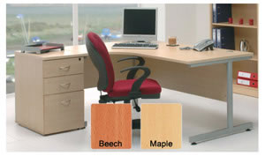 Desk Top Radial Left Hand W1600mm Beech