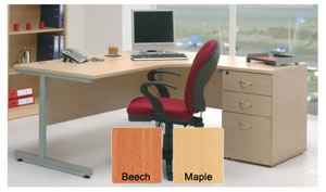 Desk Top Radial Left Hand W1600mm Maple
