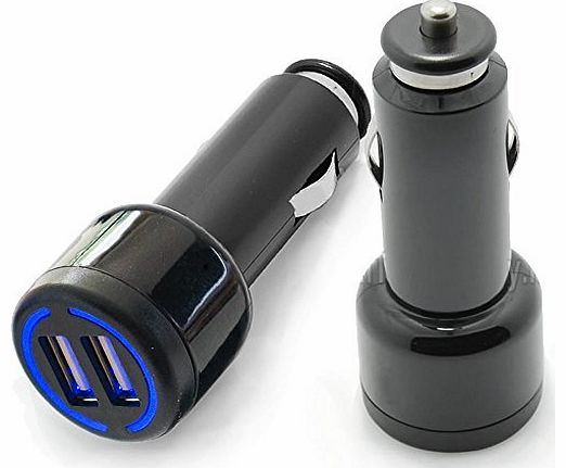 InfoTechnica Heavy Duty 4.2A 21W Compact Dual USB Rapid Car charger with LED indicators for iPhone 5s 5c 5; iPad 