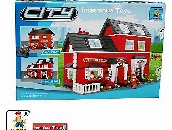 Ingenious Toys - Ausini Large Red Brick Club House family villa play set city friends creator NEW #25803