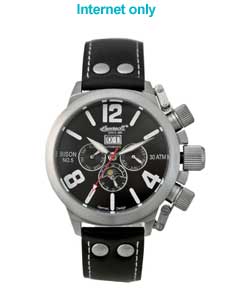 Bison Gents Black Multi Dial Watch