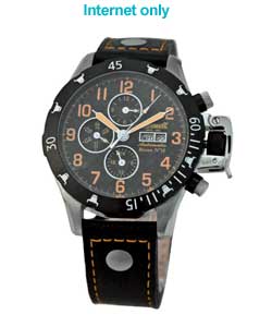 Bison Gents Orange Digit Watch