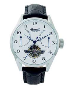 ingersoll Gents Black Leather Strap Automatic Watch