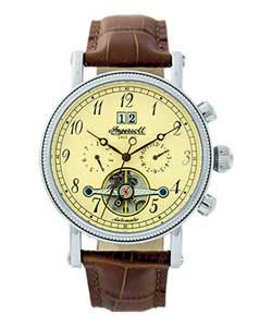 Gents Brown Leather Crocodile Strap Automatic Watc