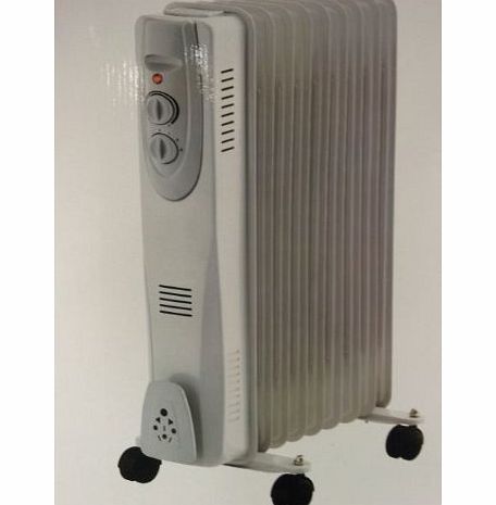Inglenook 2000W Oil Filled Heater Radiator 2KW Electric Heating Column 9 Fin Room Office