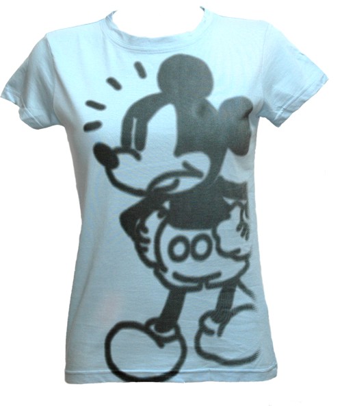 Ink and Paint by Disney Baby Blue Ladies Grumpy Mickey T-Shirt